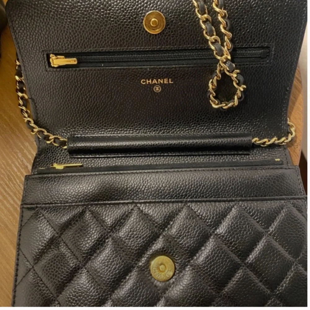 Authentic Chanel Wallet on Chain - Black Caviar Leather with Gold hardware - Picture 15 of 16